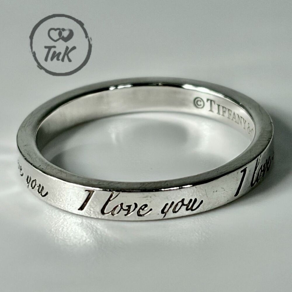 Tiffany Retired Notes "I Love You" Ring - Sterling Silver - Size 6.75 - Picture 11 of 16